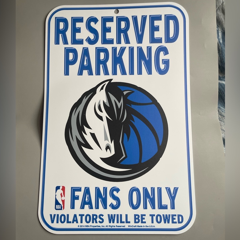 Dallas Mavericks Reserved Parking Sign